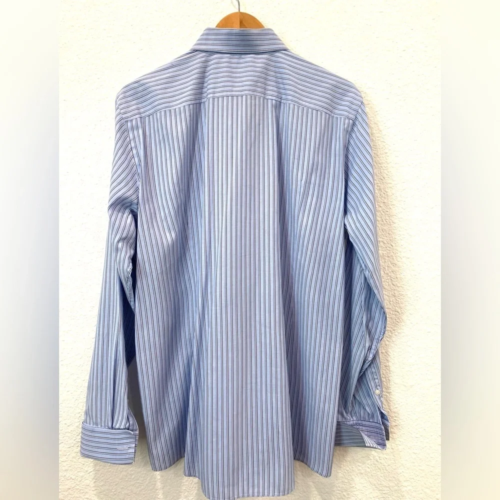 Boss Hugo Boss Sharp Fit Dress Shirt Light Blue Pinstripe Men’s Size 16.5